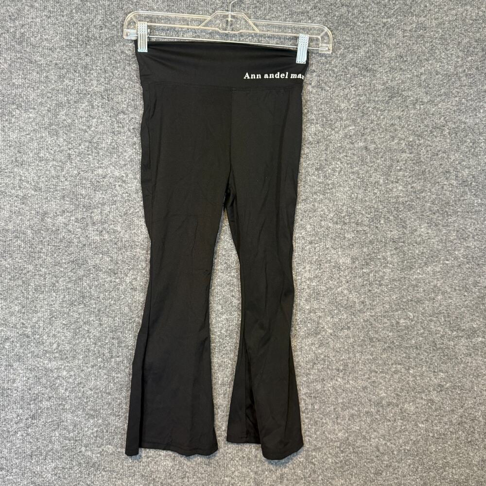 Ann Andelman Pants Women Small Black Stretch Waist Leggings Flare Wide‎ Leg
